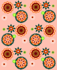 Fototapeta premium Multicolored flowers in graphics with patterns. Various shapes are rectangular, triangular, round. Vector graphics 