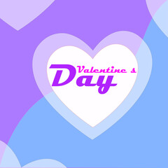 Congratulations on 14 february valentine's day. Template, postcard Happy Valentine's Day. Hearts, author's font with congratulations. Vector graphics