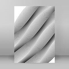 Design elements. Wave of many gray lines. Abstract wavy stripes on white background. Creative line art. Vector illustration EPS 10. Colourful shiny waves with lines created using Blend Tool