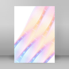 Soft rainbow color. Linear wave background. Design elements. Wavy lines. Guilloche. The protective layer for banknotes, diplomas and certificates template. Vector illustration EPS 10