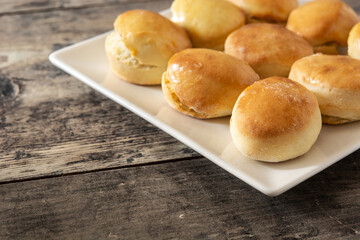 American crush butter biscuits on wooden table