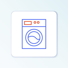 Line Washer icon isolated on white background. Washing machine icon. Clothes washer - laundry machine. Home appliance symbol. Colorful outline concept. Vector