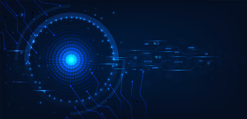 Dark blue technology background concept.Futuristic digital technology concept background. dark blue background with various technology.Virtual 3d Illustration.