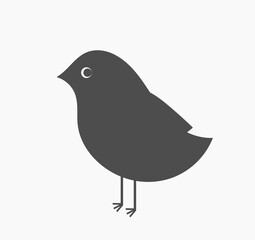 Bird shape icon. Cute bird vector illustration.