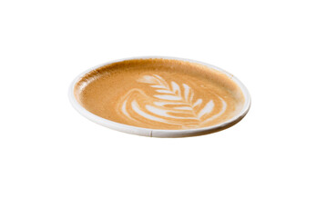 Top of cappuccino coffee isolated on white background. Mockup. Photo series