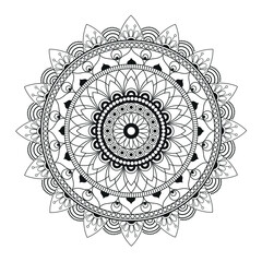 Mandala art design isolated on white background. Circular ornamental round design vector illustration.