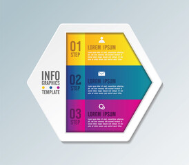 Presentation business infographic template with 3 step