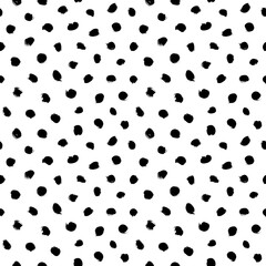 Polka dot grunge seamless vector pattern. Circle brushstrokes and rounded shapes. Hand drawn abstract ink background. Smears, circles, dots, splotches, blobs. Abstract wallpaper design, textile print © Anastasiia Hevko