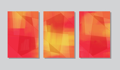 Abstract creative poster set. Hand Drawn acrylic texture.