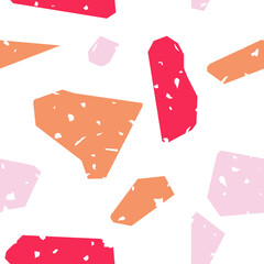 Terrazzo flooring vector seamless pattern. Classic venetian terrazzo style of floor of stone, granite, quartz.