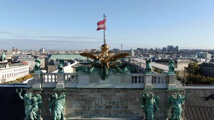 Vienna flag drone fly - Powered by Adobe