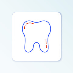 Line Tooth icon isolated on white background. Tooth symbol for dentistry clinic or dentist medical center and toothpaste package. Colorful outline concept. Vector