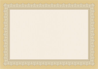 Certificate diploma template. Brown vector stock background texture. Changable outline and background colors. For schools, online cources, web design and achievments. Brown theme.