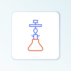 Line Hookah icon isolated on white background. Colorful outline concept. Vector
