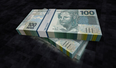 Brazilian Real money banknotes pack illustration