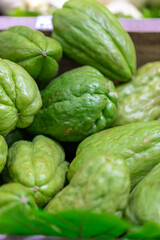 closeup of a Chayote vegetable