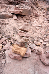 stone pyramid in the forest
