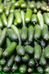 closeup of green cucumbers healthy vegetable