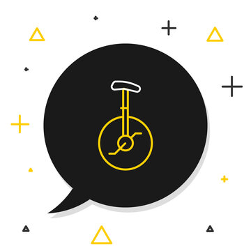 recommend clip art: Line Unicycle or one wheel bicycle icon isolated on white background. Monowheel bicycle. Colorful outline concept. Vector