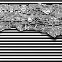 Abstract black and white lines design elements