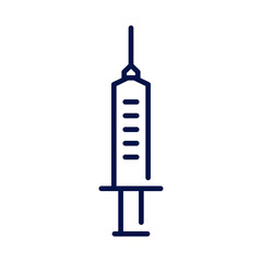 Medical syringe injection isolated vector icon - clinic equipment illustration sign.