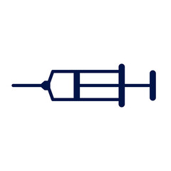Medical syringe injection isolated vector icon - clinic equipment illustration sign.
