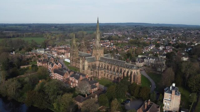 Lichfield Cathedral Aerial Tracking Left East Side
