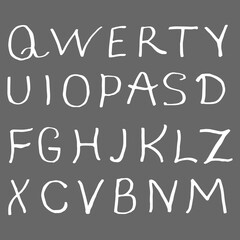 Set of trendy alphabet letters. Vector illustration isolated on gray background, can be used in your projects in banners and posters. Cartoon.