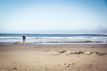 homme seul sur la plage