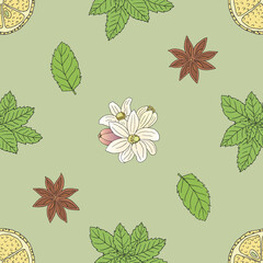 vector graphic seamless pattern from tea collection 03