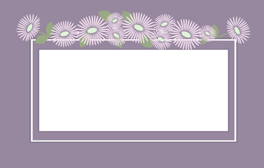Greeting card background illustration with flower frame