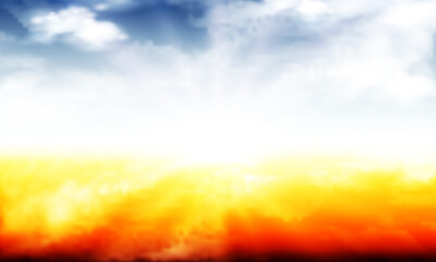 Hot and cold cloud color, vector art illustration.