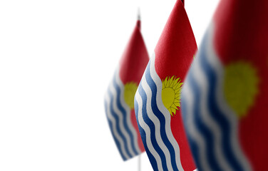Small national flags of the Kiribati on a white background