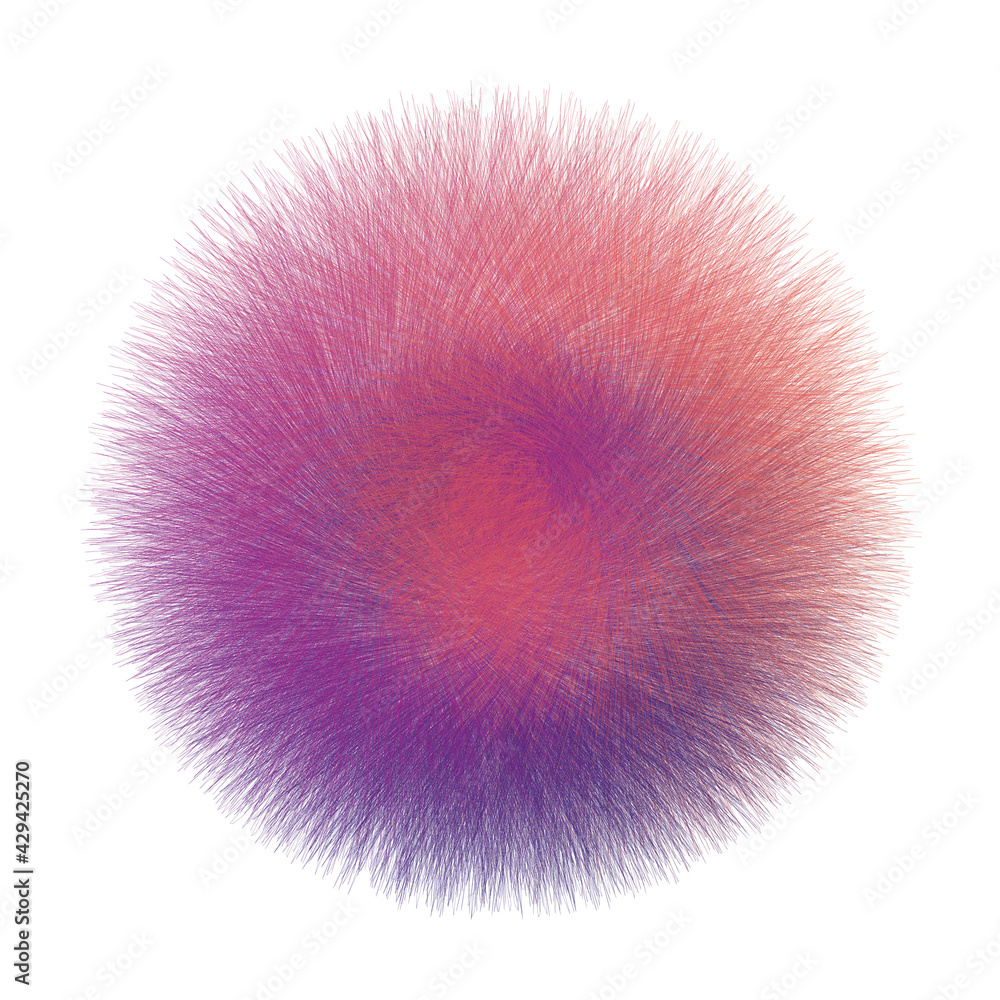 Poster abstract fur ball on white background for you projects. scribble sphere. vector design shape art