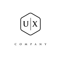 initial UX logo design vector