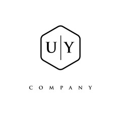 initial UY logo design vector