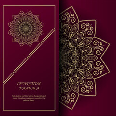 Luxury Arabic, Islamic, Indian, Turkish vector illustration invitation or card round mandala background elements