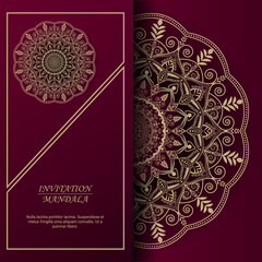 Luxury Arabic, Islamic, Indian, Turkish vector illustration invitation or card round mandala background elements