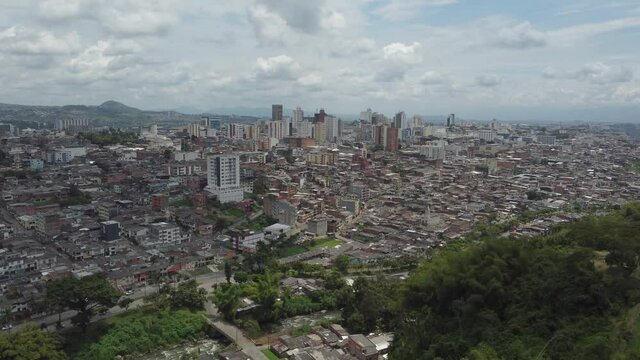 Aerial shot city Pereira Colombia