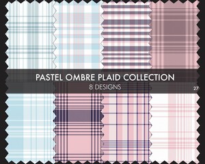 Pastel Ombre Plaid textured Seamless Pattern Collection © Siu-Hong Mok