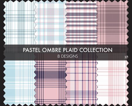 Pastel Ombre Plaid textured Seamless Pattern Collection