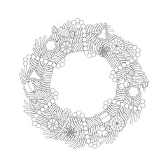 Isolated Christmas wreath.