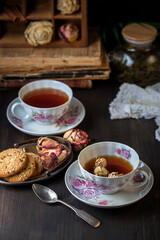 cup of tea and cookies