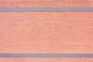 Red brick wall abstract background texture with two lanes