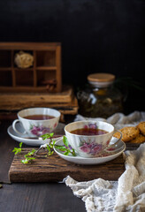 still life with tea and cookies