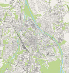 map of the city of Augsburg, Germany