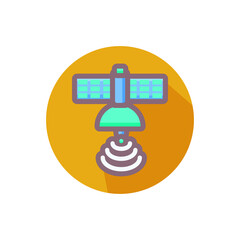 Satellite Flat Icon Design Art