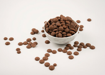 Milk chocolate drops prepare for cooking