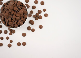 chocolate on white background for eating
