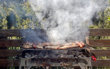 Cooking on charcoal close-up